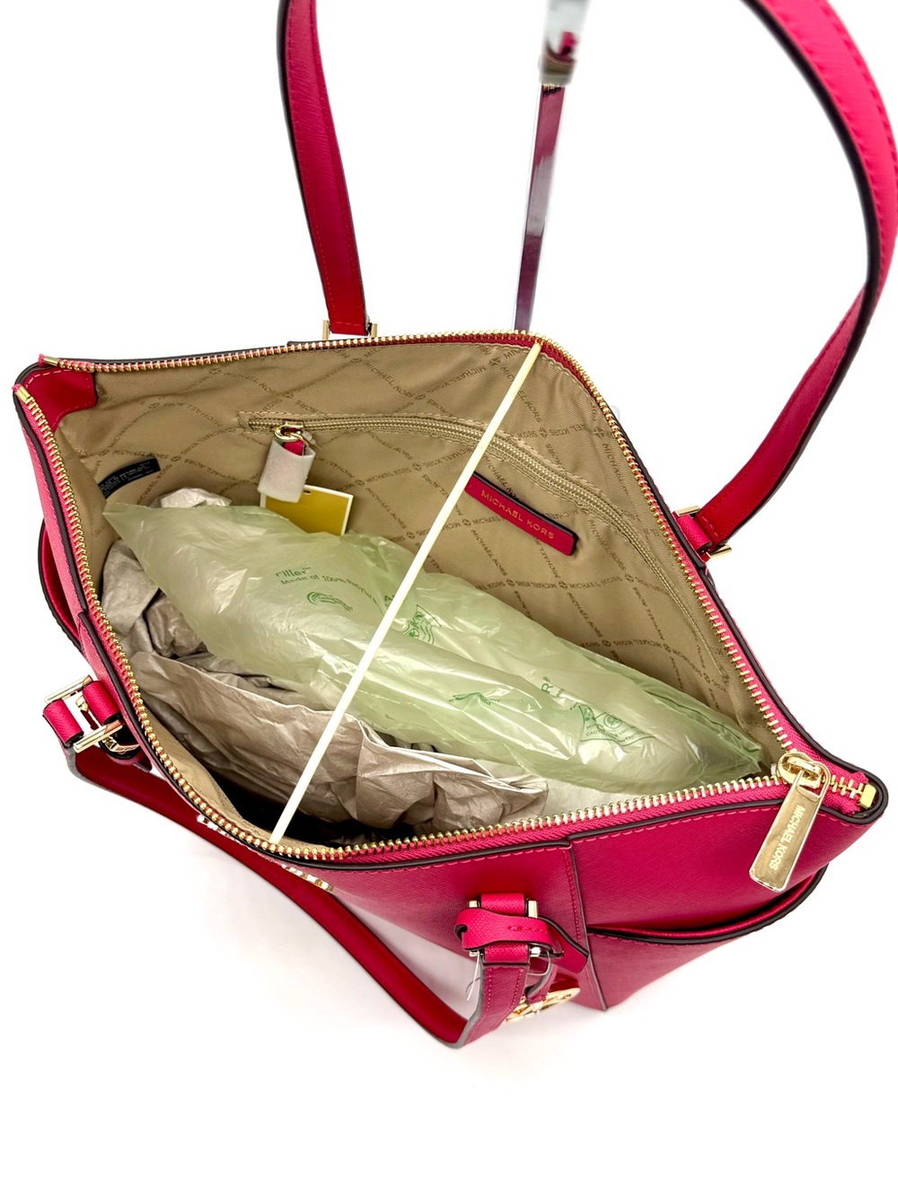 Michael Kors Large Charlotte Tote Bag Electric Pink - Picture 6 of 8